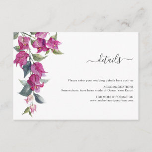 Mediterranean Bougainvillea Wedding Enclosure Card