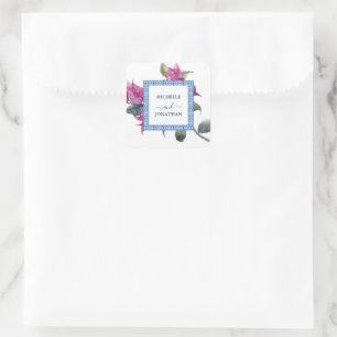 Mediterranean Bougainvillea Wedding Envelope Seals