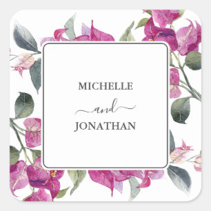 Mediterranean Bougainvillea Wedding Envelope Seals
