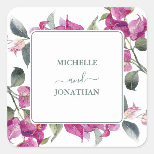 Mediterranean Bougainvillea Wedding Envelope Seals