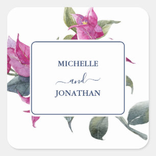 Mediterranean Bougainvillea Wedding Envelope Seals