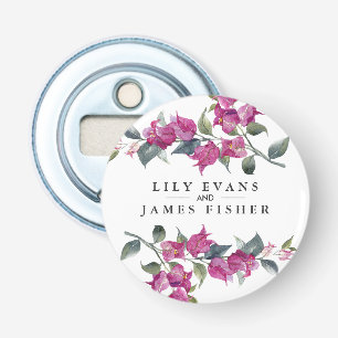 Mediterranean Bougainvillea Wedding Favour Sticker Bottle Opener