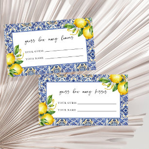 Mediterranean Bridal Shower Guess how many Kisses Enclosure Card