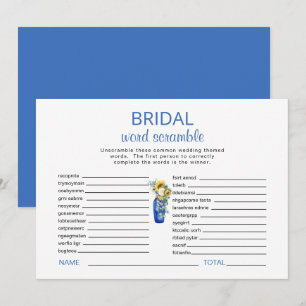 Mediterranean Bridal Shower Word Scramble Game Invitation