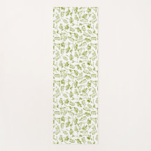 Mediterranean Chic Green Olive Bottle Leaf Pattern