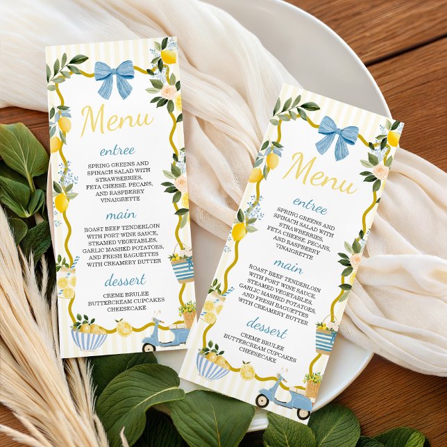 Mediterranean Ciao Baby Shower Menu (Creator Uploaded)