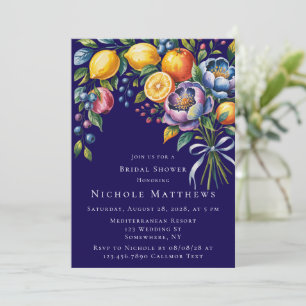 Mediterranean Citrus Bouquet Bridal Shower Invitation