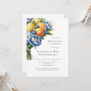 Mediterranean Citrus Bouquet Bridesmaids Luncheon Invitation