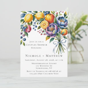 Mediterranean Citrus Bouquet Couples Shower Invitation