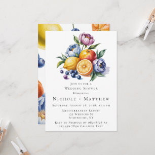 Mediterranean Citrus Bouquet Wedding Shower Invitation