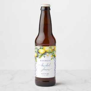 Mediterranean Citrus Bridal Shower Beer Bottle Label