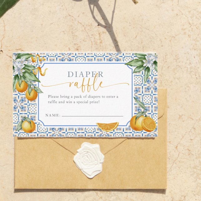 Mediterranean Citrus Diaper Raffle Enclosure Card (Creator Uploaded)