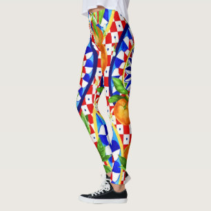 Mediterranean Citrus & Dolce Tile Leggings