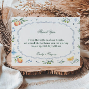 Mediterranean Citrus Floral Appreciation Design Thank You Card