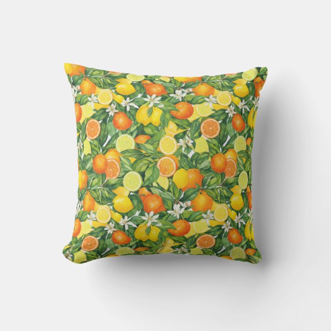 Mediterranean Citrus Grove Cushion (Front)