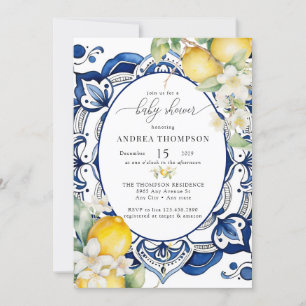 Mediterranean   Citrus Lemon   Baby Shower Invitat Invitation