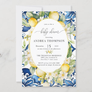 Mediterranean   Citrus Lemon   Baby Shower Invitation