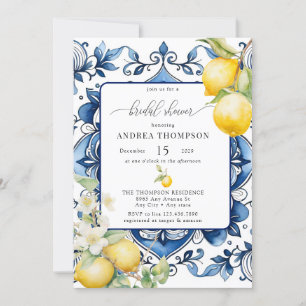 Mediterranean Citrus Lemon Bridal Shower Invitation