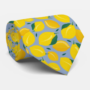 Mediterranean Citrus Lemon Pattern Tie