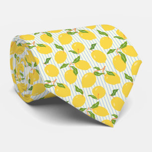 Mediterranean Citrus Lemon Pattern Tie