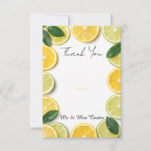 Mediterranean Citrus Lemon Wedding Thank You Card