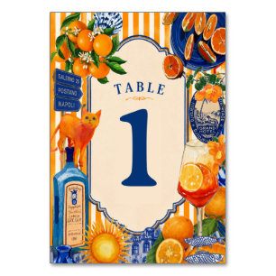 Mediterranean Citrus Orange Grove Amalfi Summer Table Number
