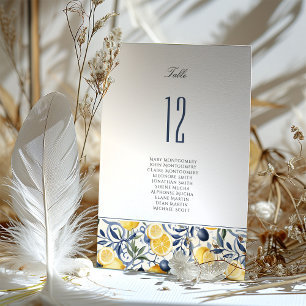 Mediterranean Citrus Table Number Card