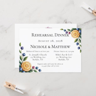 Mediterranean Citrus Wedding Rehearsal Dinner Invitation