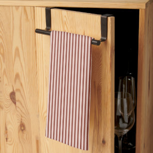 Mediterranean Classic Ticking Stripe Burnt Rust Tea Towel