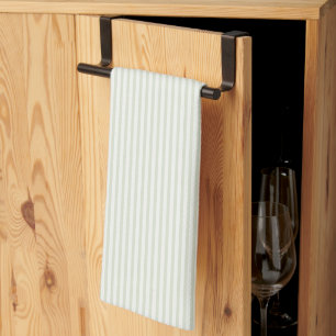 Mediterranean Classic Ticking Stripe Pale Sage Tea Towel