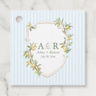 Mediterranean Coastal Lemon Wedding Favor Tags