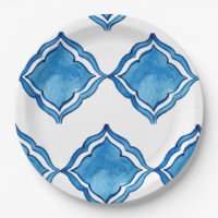 Mediterranean Cobalt Blue Tile Round