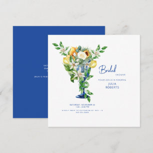 Mediterranean Cobalt Bridal Shower Invitation