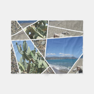 Mediterranean Collage Design Fleece Blanket