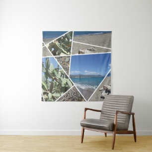 Mediterranean Collage Design Tapestry