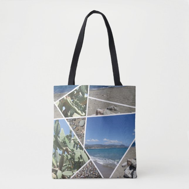 Mediterranean Collage Design Tote Bag (Front)