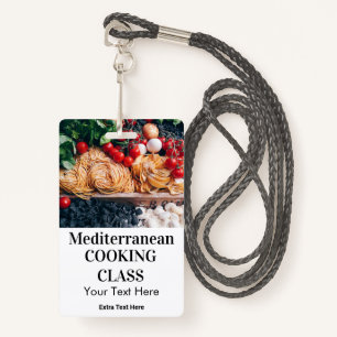 Mediterranean Cooking Class Lessons Photo & Logo ID Badge