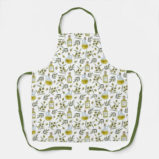 Mediterranean cooking olives and olive oil apron (Front)