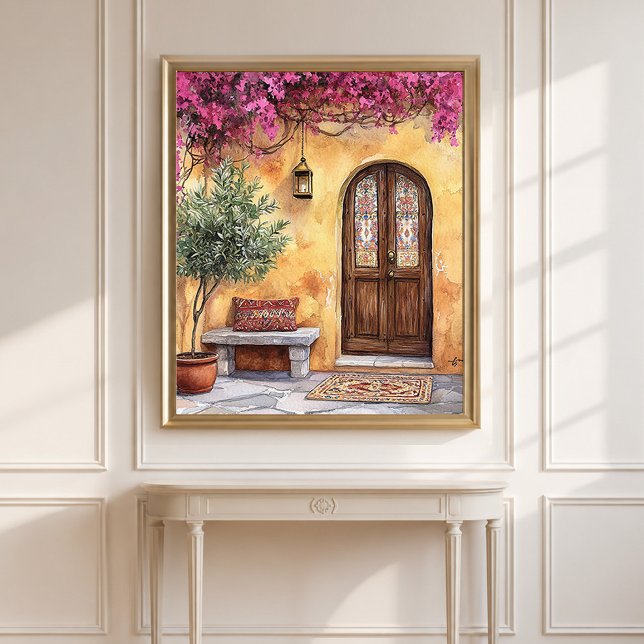 Mediterranean Courtyard Double Door Archway Poster (Creator Uploaded)