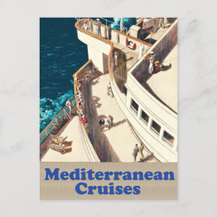 Mediterranean Cruises, People on the Cruising Ship Postcard