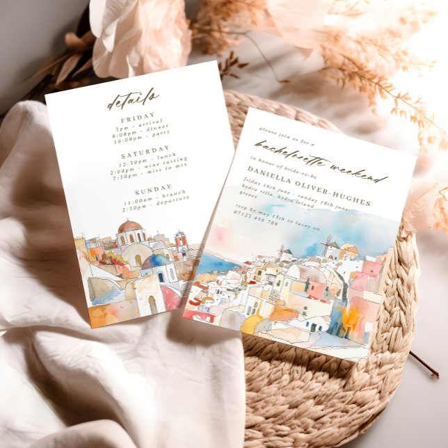 Mediterranean Destination Bachelorette Weekend Invitation (Creator Uploaded)
