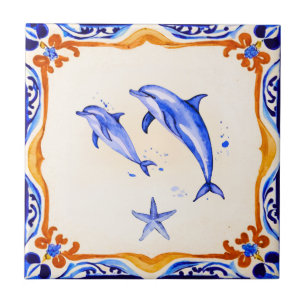 Mediterranean Dolphins Tile