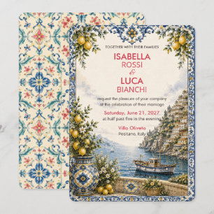Mediterranean Escape wedding   Riviera Harbour  Invitation