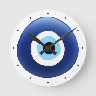 Mediterranean Evil Eye Protection Round Clock