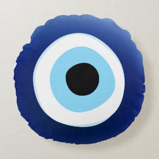 Mediterranean Evil Eye Protection Round Cushion