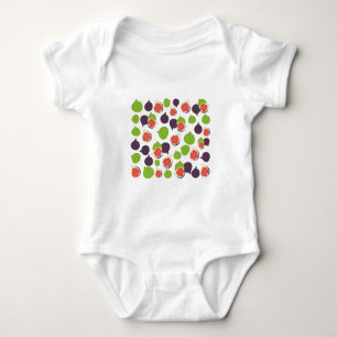 Mediterranean Fig Summer Fruit Pattern Baby Bodysuit