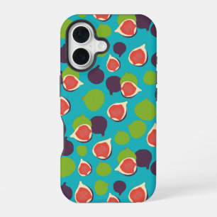 Mediterranean Fig Summer Fruit Pattern iPhone 16 Case