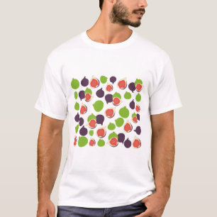 Mediterranean Fig Summer Fruit Pattern T-Shirt