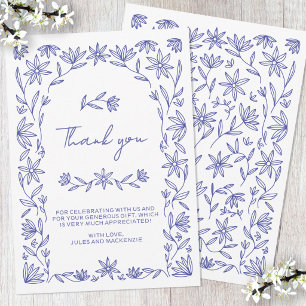 Mediterranean Floral Baby Shower Thank You Card