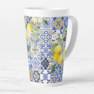 Mediterranean Floral Citrus Lemon Coffee Mug